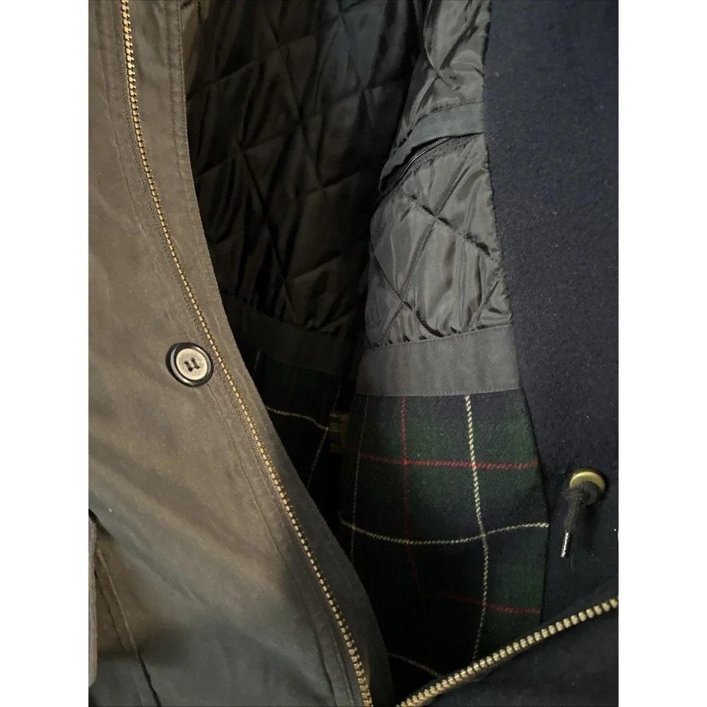 Brooks Brothers WOOL NAVY BLUE Hooded Parka Jacket Winter Coat Men's Size LARGE